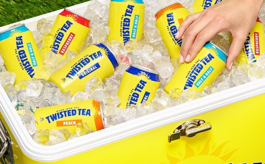 twisted tea in a cooler